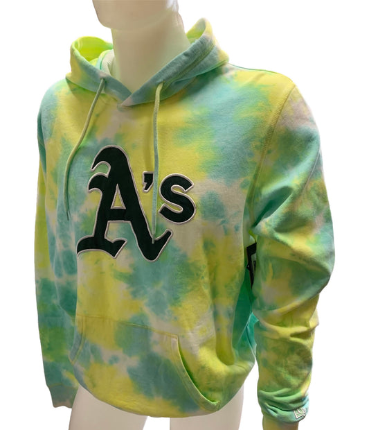 OAKLAND ATHLETICS MEN'S NEON TIE DYE HOODIE SWEATSHIRT