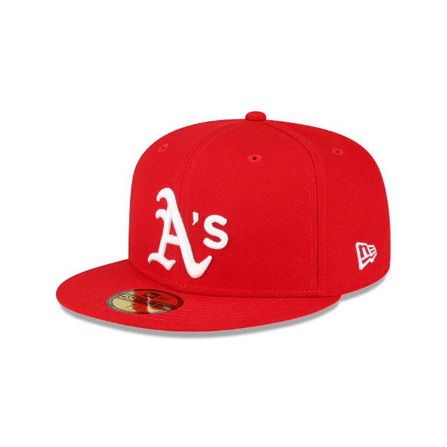 OAKLAND ATHLETICS SIDEPATCH WORLD SERIES 59FIFTY FITTED HAT - RED