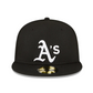 OAKLAND ATHLETICS SIDEPATCH WORLD SERIES PATCH 59FIFTY FITTED HAT - BLACK/ WHITE