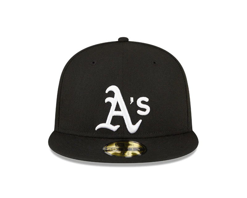 Oakland Athletics New Era 1989 World Series Side Patch Black & White 59FIFTY Fitted Hat - Black 7 1/2