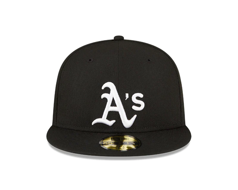 OAKLAND ATHLETICS SIDEPATCH WORLD SERIES PATCH 59FIFTY FITTED HAT - BLACK/ WHITE