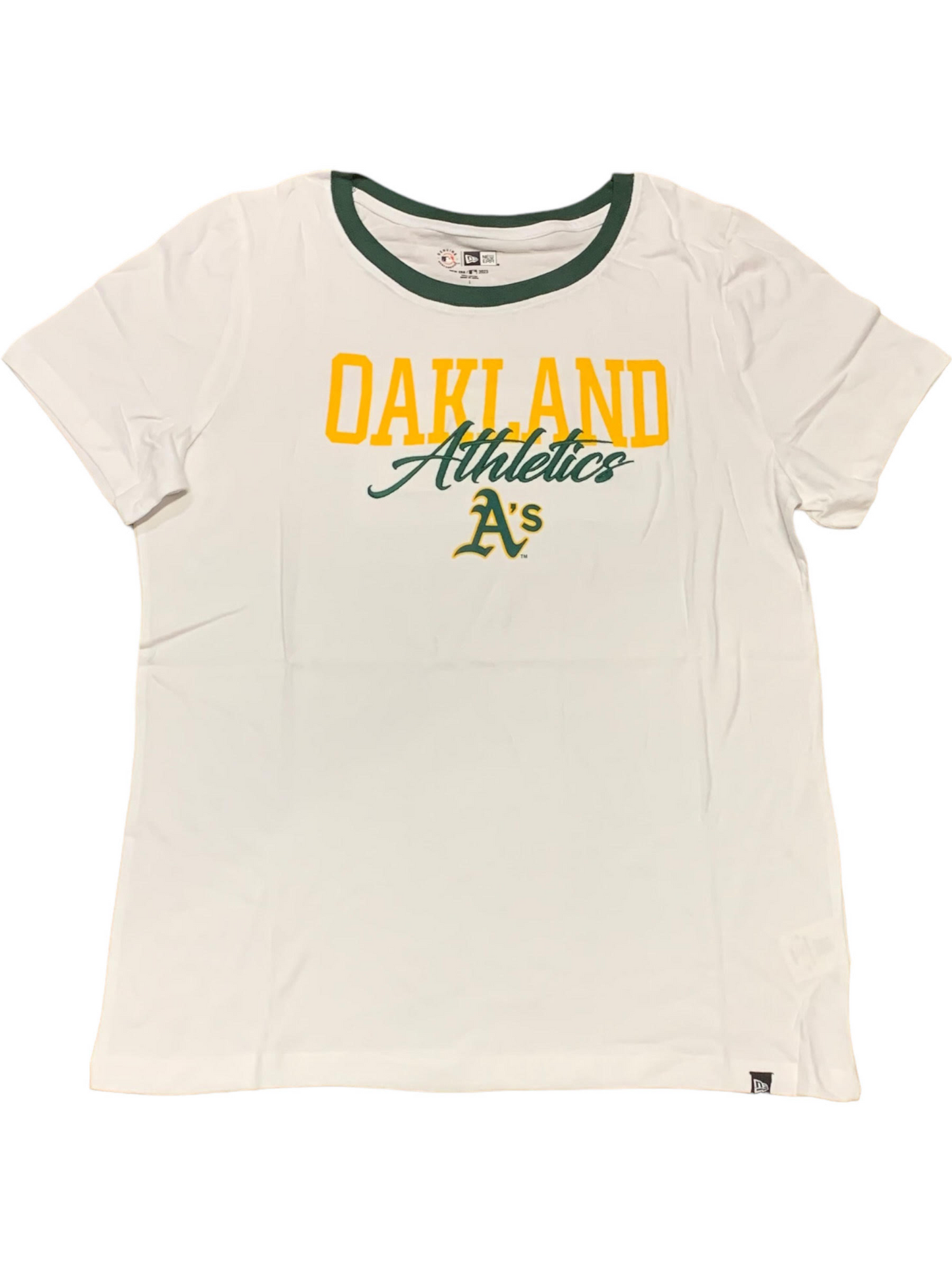 CAMISETA MUJER CON LOGO RINGER SCOOP DE OAKLAND A'S