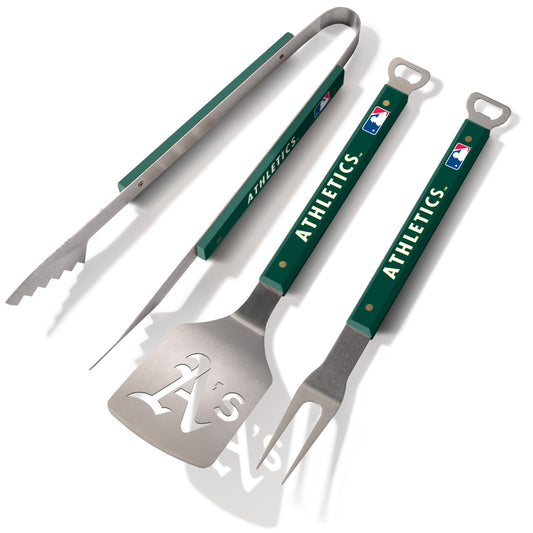 JUEGO DE UTENSILIOS PARA BARBACOA SPORTULA DE 3 PIEZAS DE OAKLAND ATHLETICS