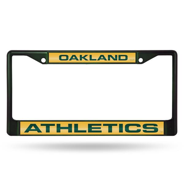 PLACA MATRÍCULA OAKLAND ATHLETICS VERDE OSCURO LÁSER
