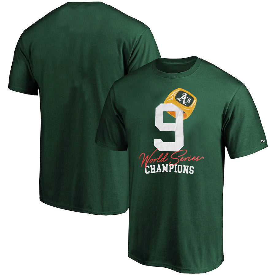 ATHLETICS MEN'S COUNT THE RINGS T-SHIRT - GREEN