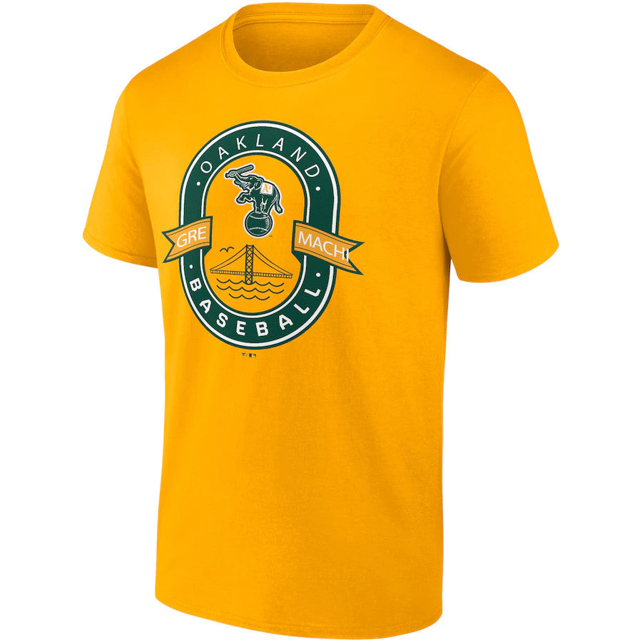 OAKLAND ATHLETICS MEN'S GLORY BOUND T-SHIRT - GOLD