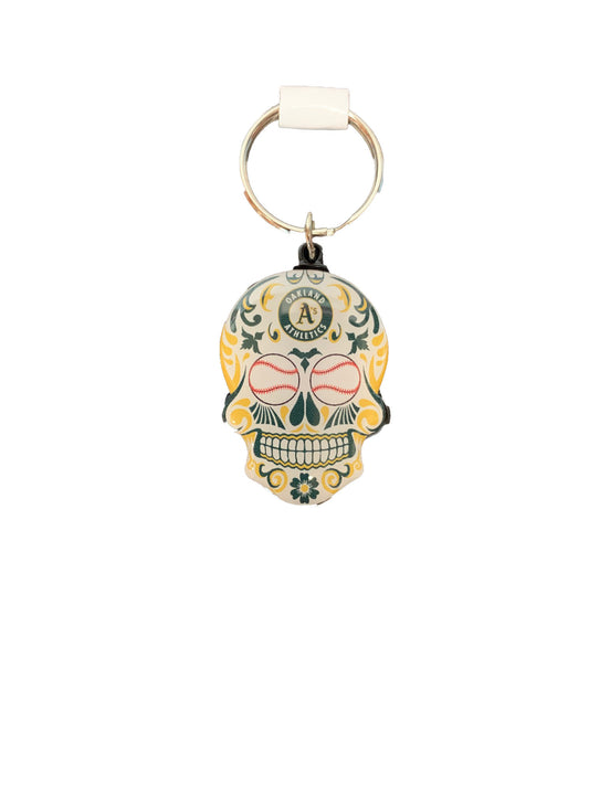 OAKLAND ATHLETICS SUGAR SKULL KEYCHAIN