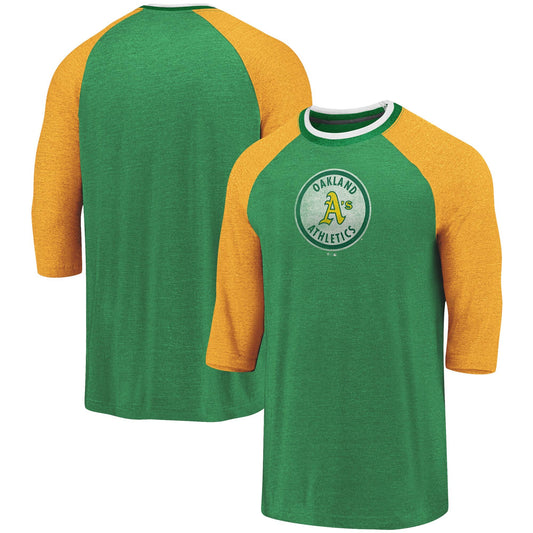 CAMISETA DE MANGA 3/4 TRUE CLASSIC PARA HOMBRE DE OAKLAND ATHLETICS