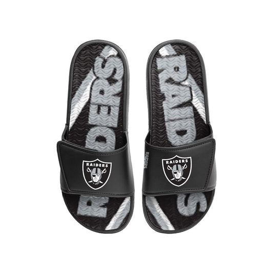 LAS VEGAS RAIDERS MEN'S GEL SLIDES