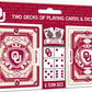 OKLAHOMA SOONERS 2-PACK CARD AND DICE SET