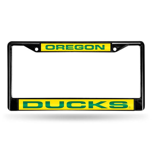 OREGON DUCKS BLACK LASER LICENSE PLATE