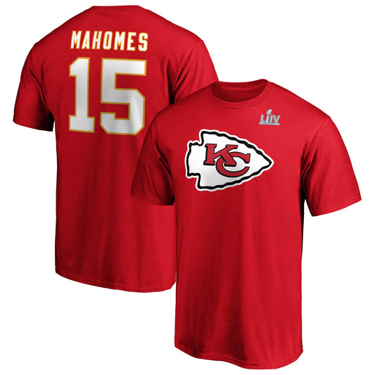 PATRICK MAHOMES SBLIV MENS NAME AND NUMBER T-SHIRT