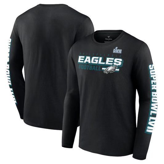 PHILADELPHIA EAGLES MEN'S 2022 NFC CHAMPIONS STAR TRAIL LONG-SLEEVE TEE