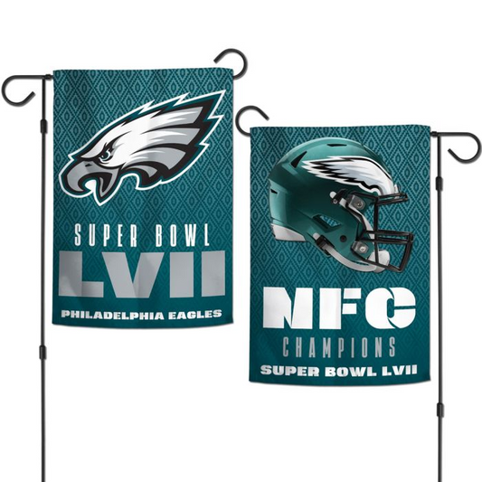 BANDERA DE JARDÍN DE DOS CARAS DE PHILADELPHIA EAGLES 2022 NFC CONFERENCE CHAMPIONS