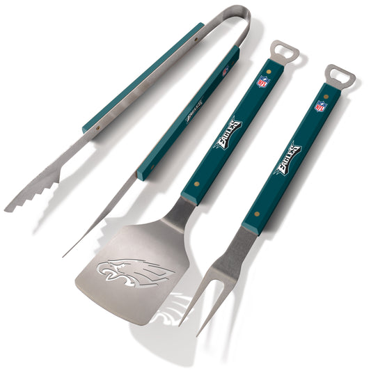 JUEGO DE UTENSILIOS PARA BARBACOA SPORTULA DE 3 PIEZAS PHILADELPHIA EAGLES