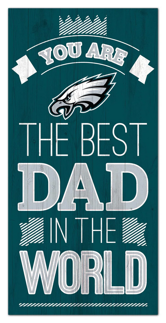 PHILADELPHIA EAGLES MEJOR PAPÁ DEL MUNDO 6"X12" LETRERO