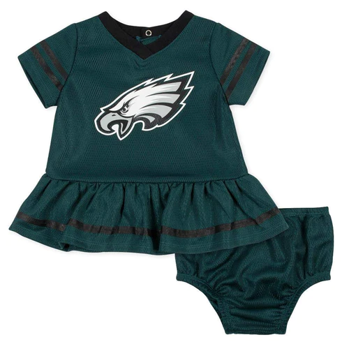 2-Piece NFL Baby Girls Dress & Diaper Cover Set