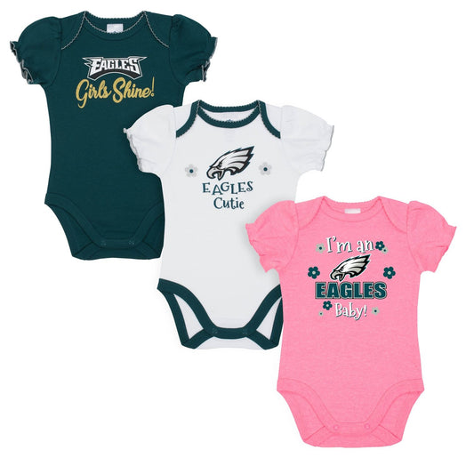 PHILADELPHIA EAGLES INFANT GIRLS BODYSUIT 3-PACK