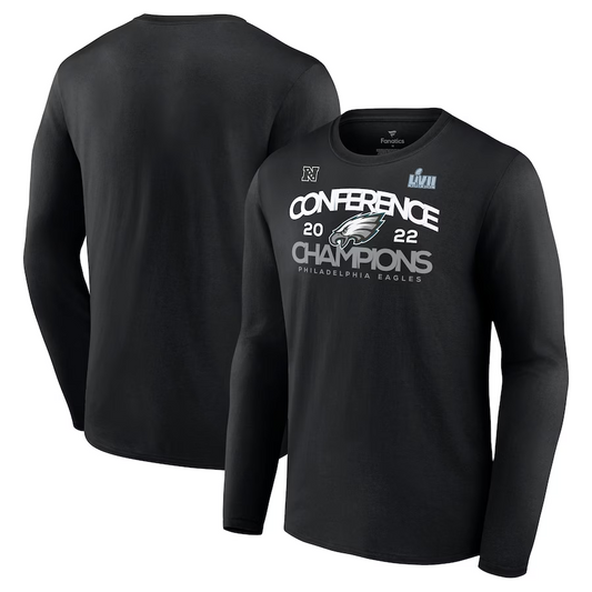 PHILADELPHIA EAGLES MEN'S LONGSLEEVE NFC CONFERENCE CHAMPIONS SHADOW CAST T-SHIRT