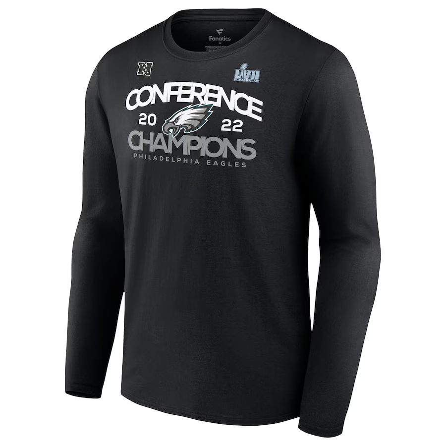 PHILADELPHIA EAGLES MEN'S LONGSLEEVE NFC CONFERENCE CHAMPIONS SHADOW CAST T-SHIRT