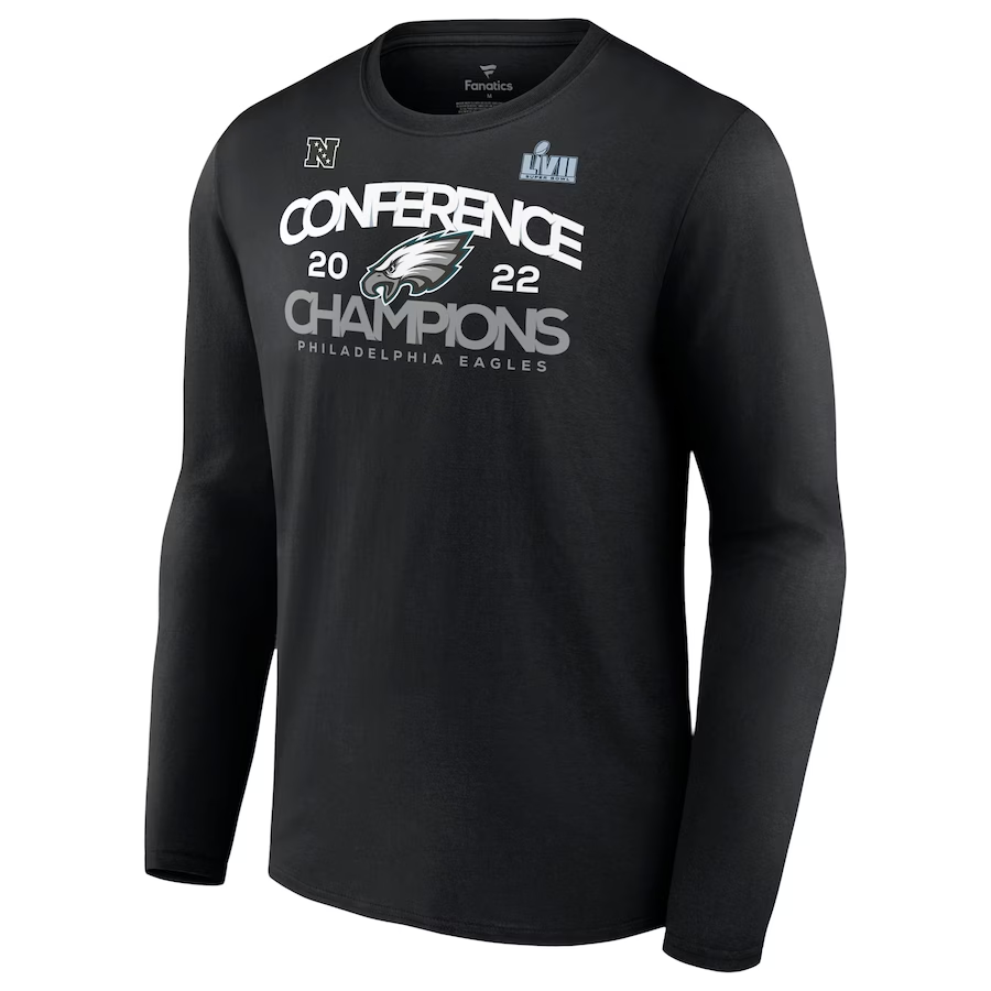 PHILADELPHIA EAGLES CAMISETA DE MANGA LARGA PARA HOMBRE NFC CONFERENCE CHAMPIONS SHADOW CAST