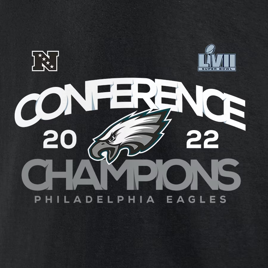 PHILADELPHIA EAGLES MEN'S LONGSLEEVE NFC CONFERENCE CHAMPIONS SHADOW CAST T-SHIRT