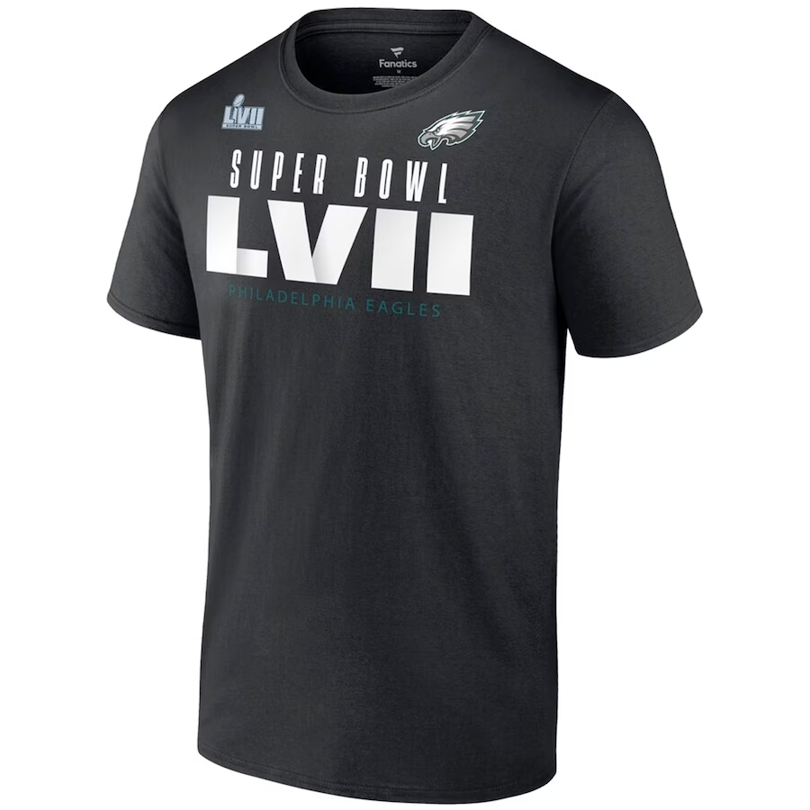 Men's Fanatics Branded Black Philadelphia Eagles Super Bowl LVII Varsity Team Roster Big & Tall T-Shirt