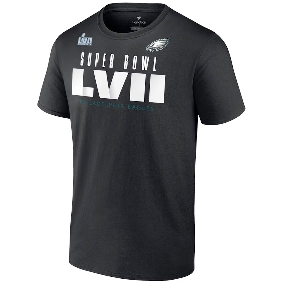 PHILADELPHIA EAGLES MEN'S SUPER BOWL LVII VARSITY TEAM ROSTER T-SHIRT