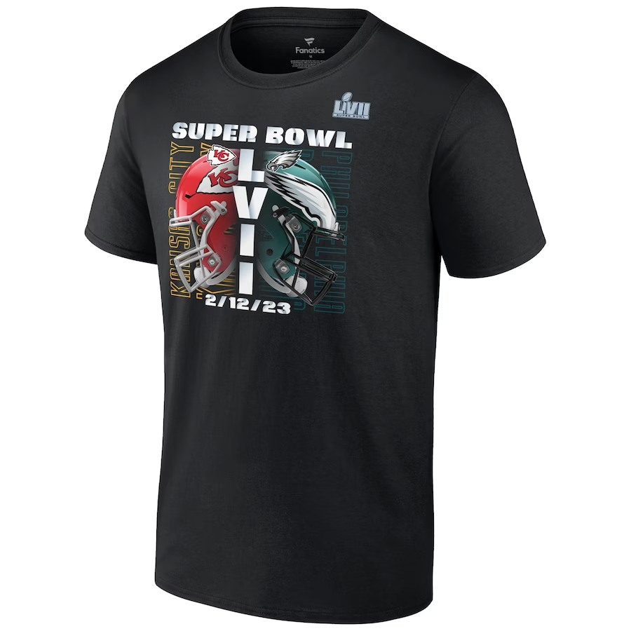 Fanatics Philadelphia Eagles vs. Kansas City Chiefs Super Bowl LVII Men's Dueling matchup T-Shirt 22 / 3XL