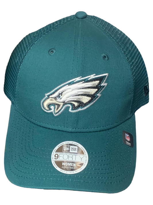 GORRA AJUSTABLE A PRESIÓN CON LOGO DE PHILADELPHIA EAGLES PARA MUJER SPARKLE 9FORTY