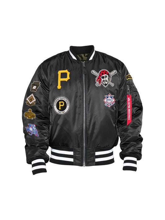 PITTSBURGH PIRATES MEN'S ALPHA INDUSTRIES REVERSIBLE BOMBER JACKET