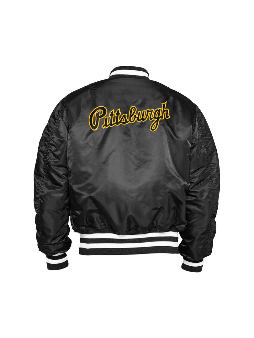 PITTSBURGH PIRATES MEN'S ALPHA INDUSTRIES REVERSIBLE BOMBER JACKET