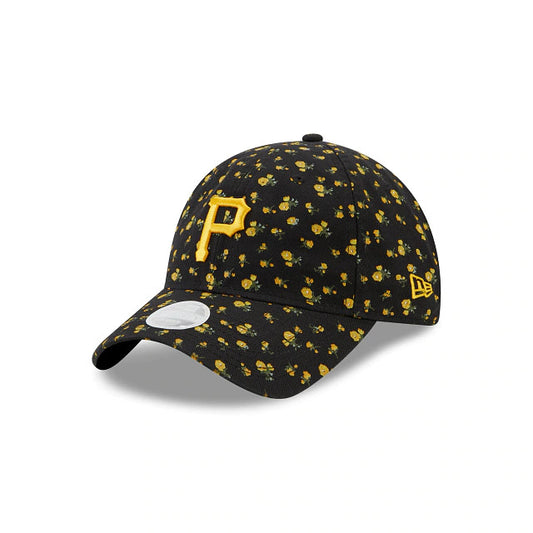 PITTSBURGH PIRATES WOMEN'S FLORAL 9TWENTY ADJUSTABLE HAT - BLACK