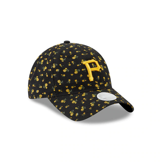 PITTSBURGH PIRATES WOMEN'S FLORAL 9TWENTY ADJUSTABLE HAT - BLACK