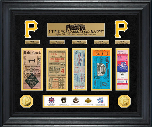 COLECCIÓN DE MONEDAS Y BOLETOS DE ORO DELUXE DE LA SERIE MUNDIAL DE LOS PIRATAS DE PITTSBURGH