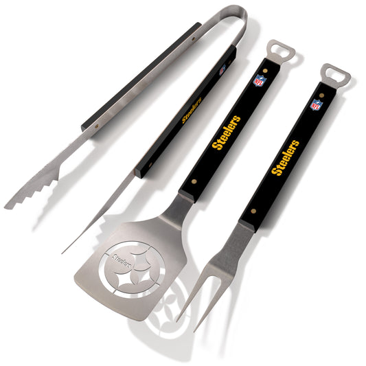 JUEGO DE UTENSILIOS PARA BARBACOA SPORTULA DE 3 PIEZAS DE PITTSBURGH STEELERS