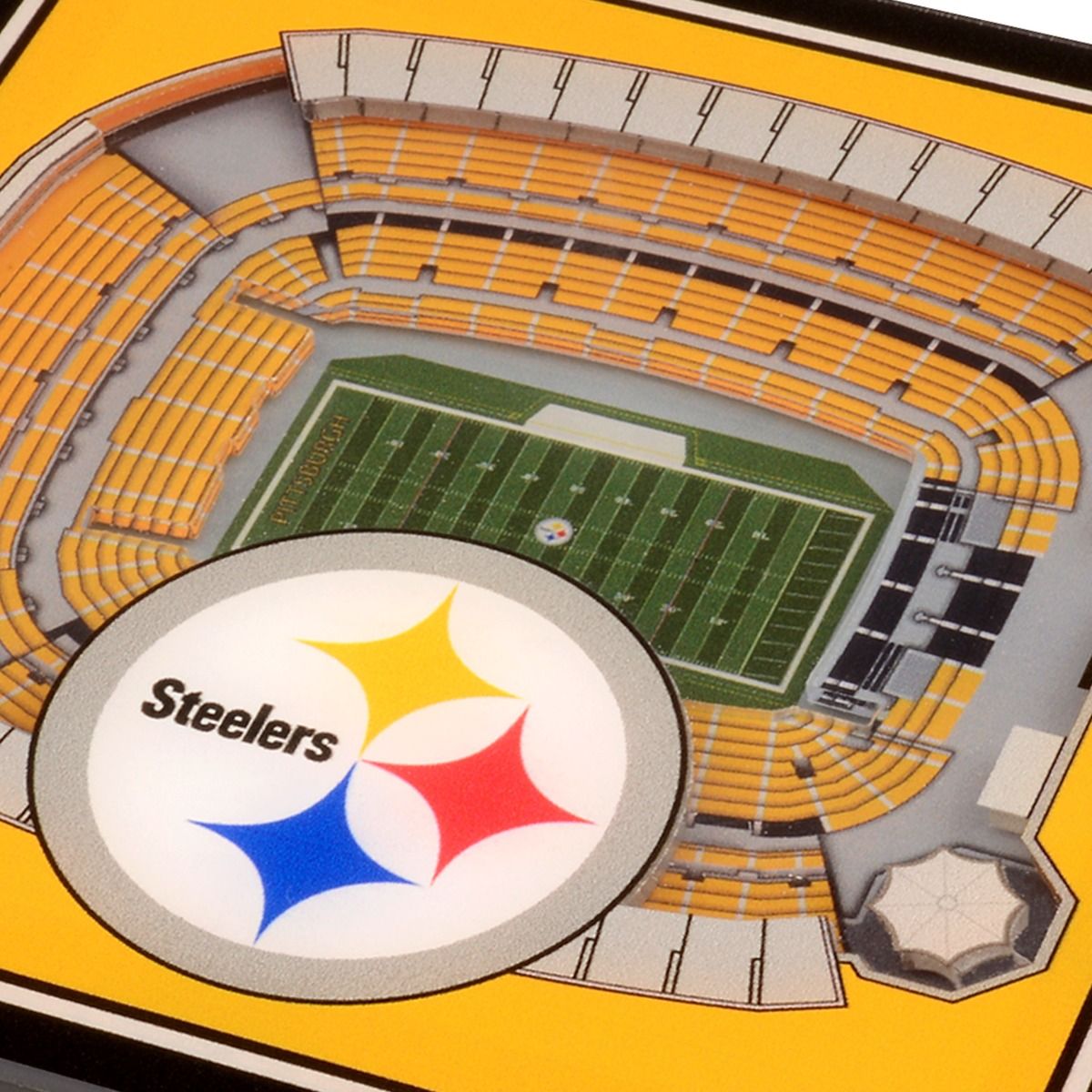 POSAVASOS 3D DE LOS ACERO DE PITTSBURGH