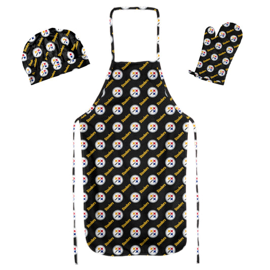 PITTSBURGH STEELERS 3PC SET APRON MITT HAT SET