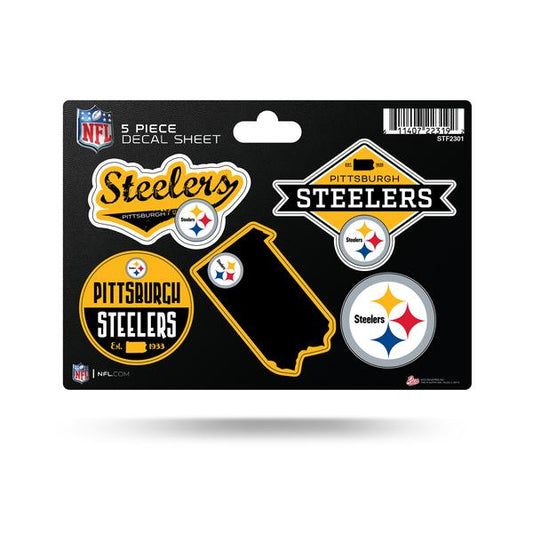 HOJA DE ADHESIVOS DE 5 PIEZAS DE PITTSBURGH STEELERS