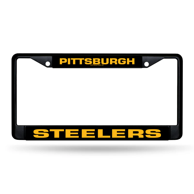 PITTSBURGH STEELERS 'BLACK' CHROME LICENSE PLATE
