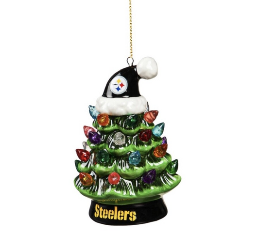 ADORNO DE NAVIDAD DEL ÁRBOL DE CERÁMICA DE LOS PITTSBURGH STEELERS