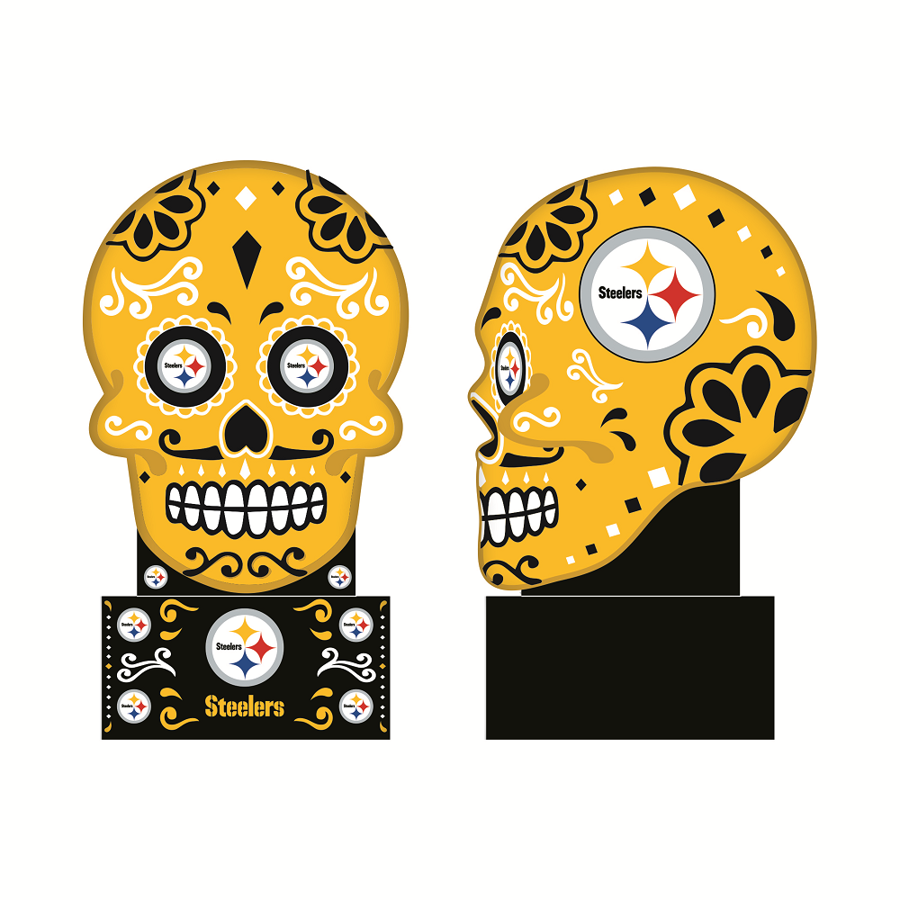 PITTSBURGH STEELERS DIA DE LOS MUERTOS ESTATUA DE CALAVERA DE AZÚCAR