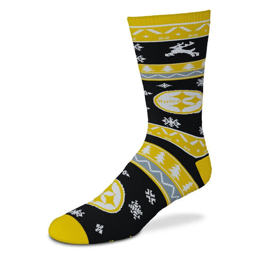 PITTSBURGH STEELERS HOLIDAY PATTERN CREW SOCKS