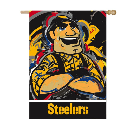 PITTSBURGH STEELERS JUSTIN PATTEN SUEDE HOUSE FLAG
