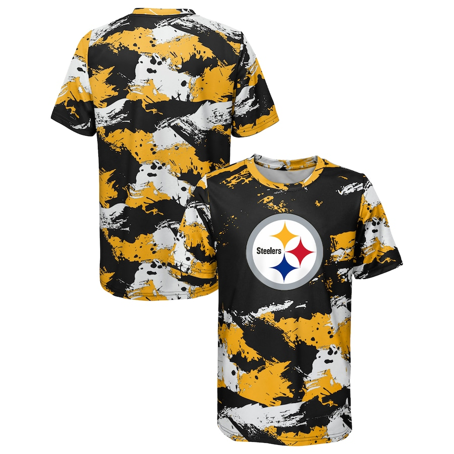 PITTSBURGH STEELERS KIDS CROSS PATTERN T-SHIRT