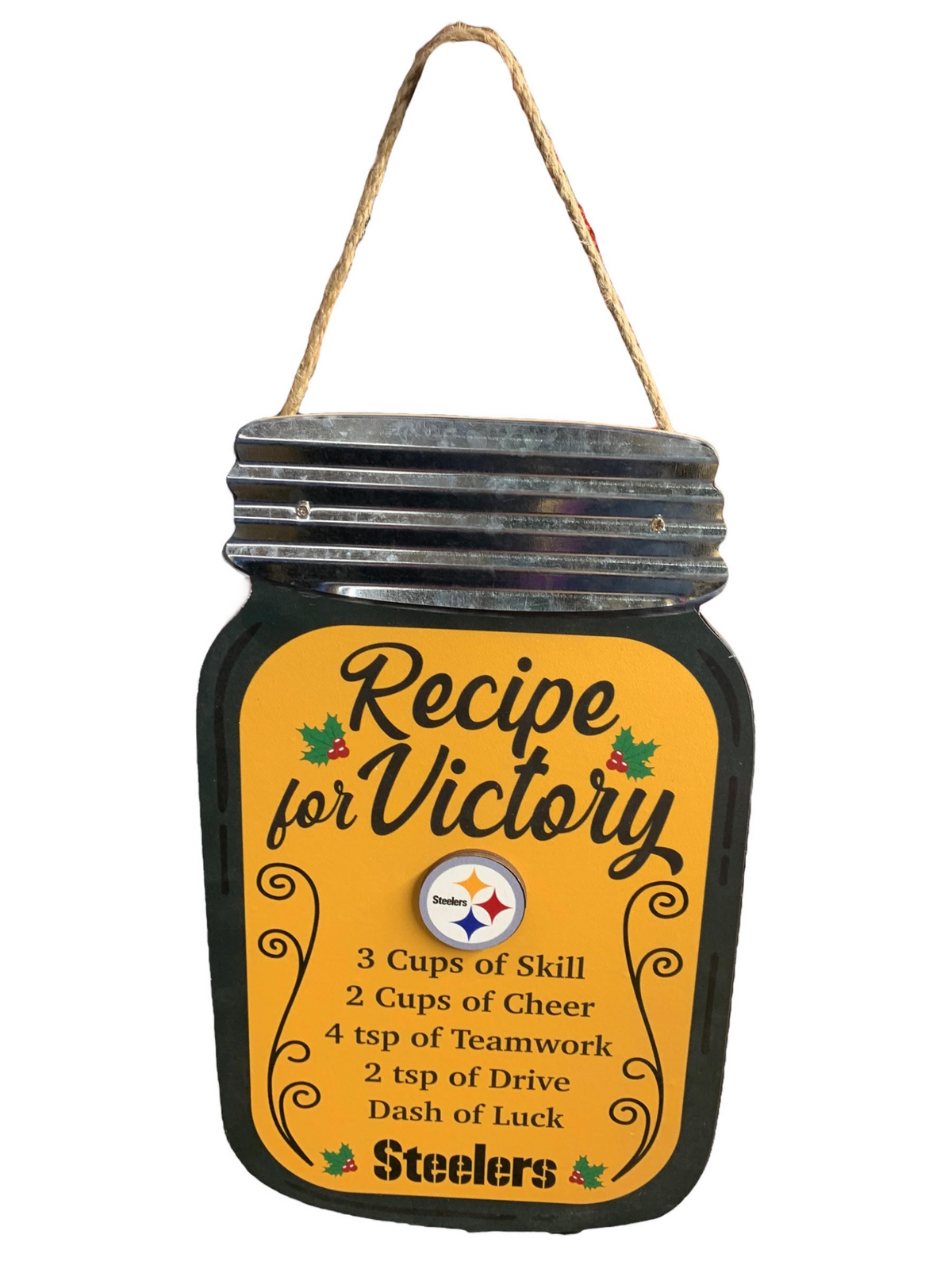 RECETA DE PITTSBURGH STEELERS MASON JAR PARA EL SIGNO DE LA VICTORIA