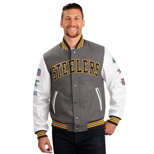 PITTSBURGH STEELERS MEN'S CHALLENGER VARSITY JACKET
