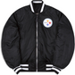 PITTSBURGH STEELERS MEN'S NEW ERA ALPHA INDUSTRIES REVERSIBLE BOMBER JACKET