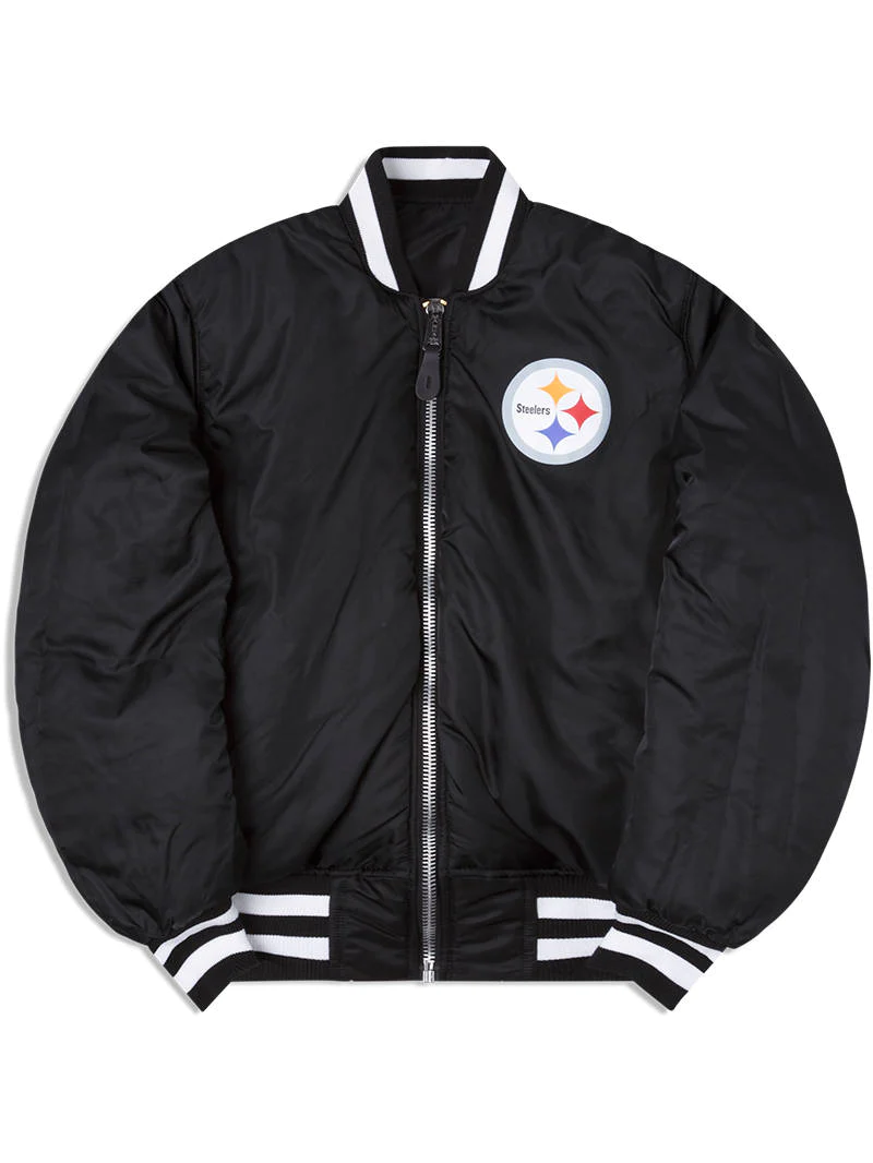 PITTSBURGH STEELERS MEN'S NEW ERA ALPHA INDUSTRIES REVERSIBLE BOMBER JACKET