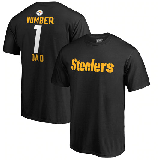 PITTSBURGH STEELERS MEN'S NUMBER 1 DAD T-SHIRT